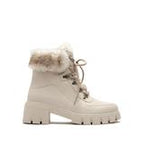 FAUX FUR PLATFORM LACE-UP BOOTIES