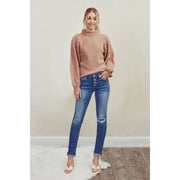 KAN CAN MID-RISE SLIM STRAIGHT LEG JEANS