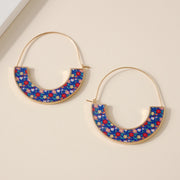 FLORAL PRINT HOOP EARRINGS