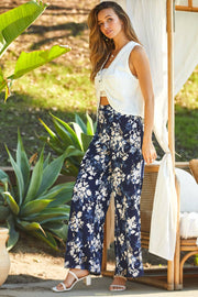 WIDE LEGGED FLORAL PANTS