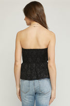 FLORAL JACQUARD SLEEVELESS TOP