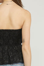 FLORAL JACQUARD SLEEVELESS TOP