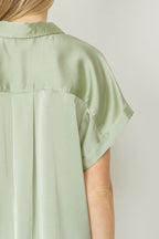 SATIN BUTTON DOWN TOP