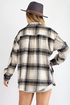 PLAID PRINTED SHIRT JACKET