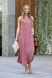 HALTER NECK MAXI DRESS 2-COLORS