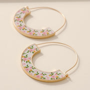 FLORAL PRINT HOOP EARRINGS