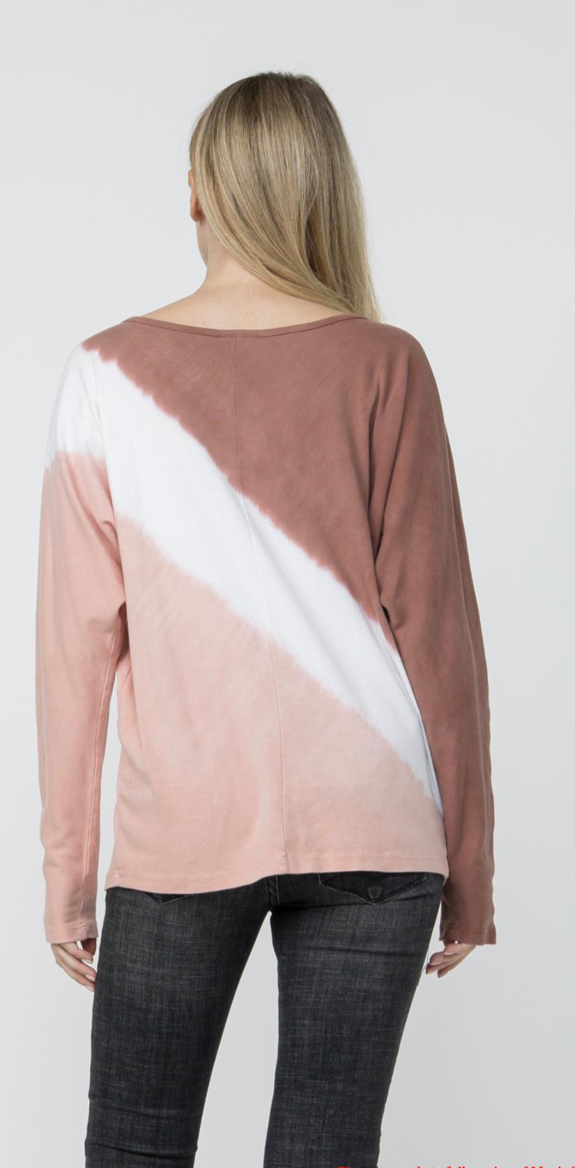 TIE DYED DRAPED DOLMAN SLEEVE TOP