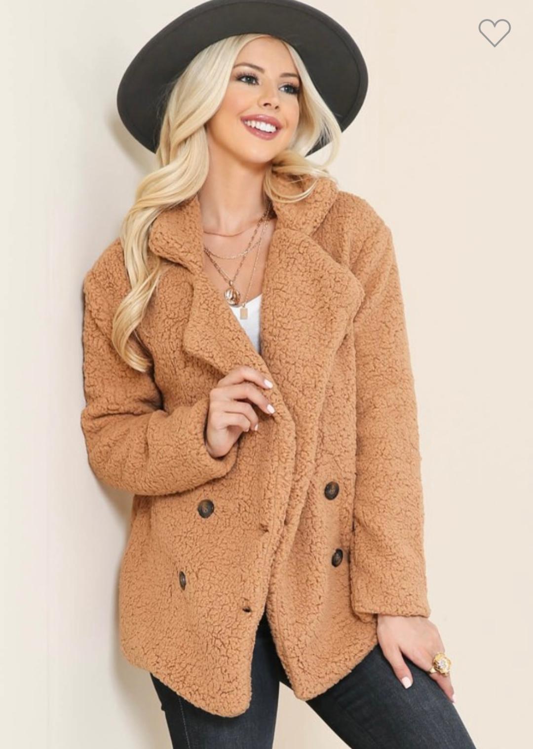 TEDDY BEAR DOUBLE BREASTED COAT/JACKET
