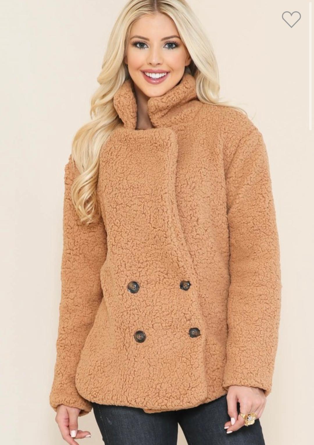 TEDDY BEAR DOUBLE BREASTED COAT/JACKET