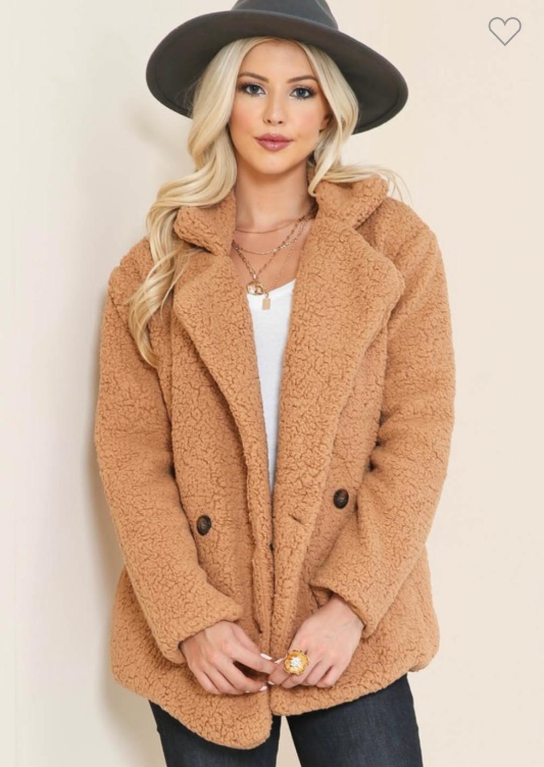 TEDDY BEAR DOUBLE BREASTED COAT/JACKET