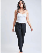 MID-RISE HYPER STRETCH SKINNY- 4 COLORS