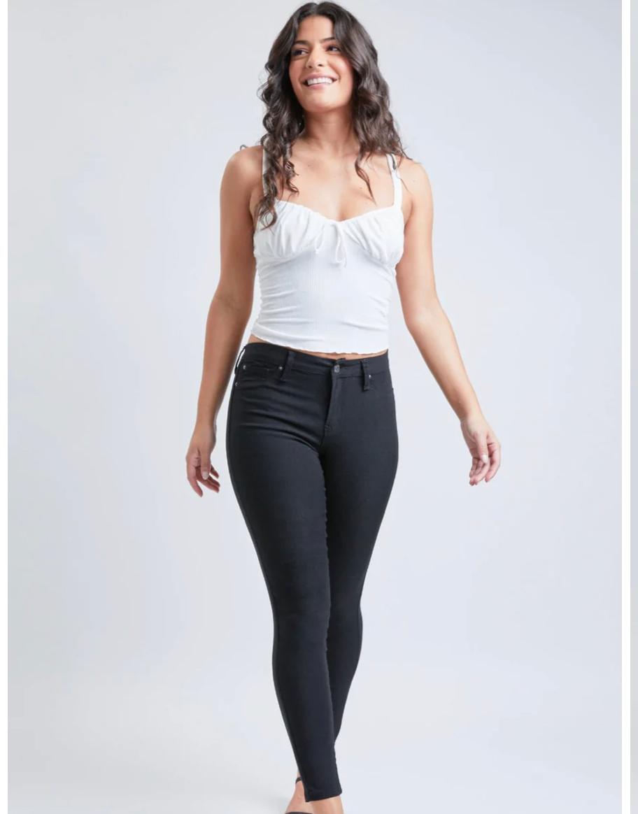 MID-RISE HYPER STRETCH SKINNY- 4 COLORS