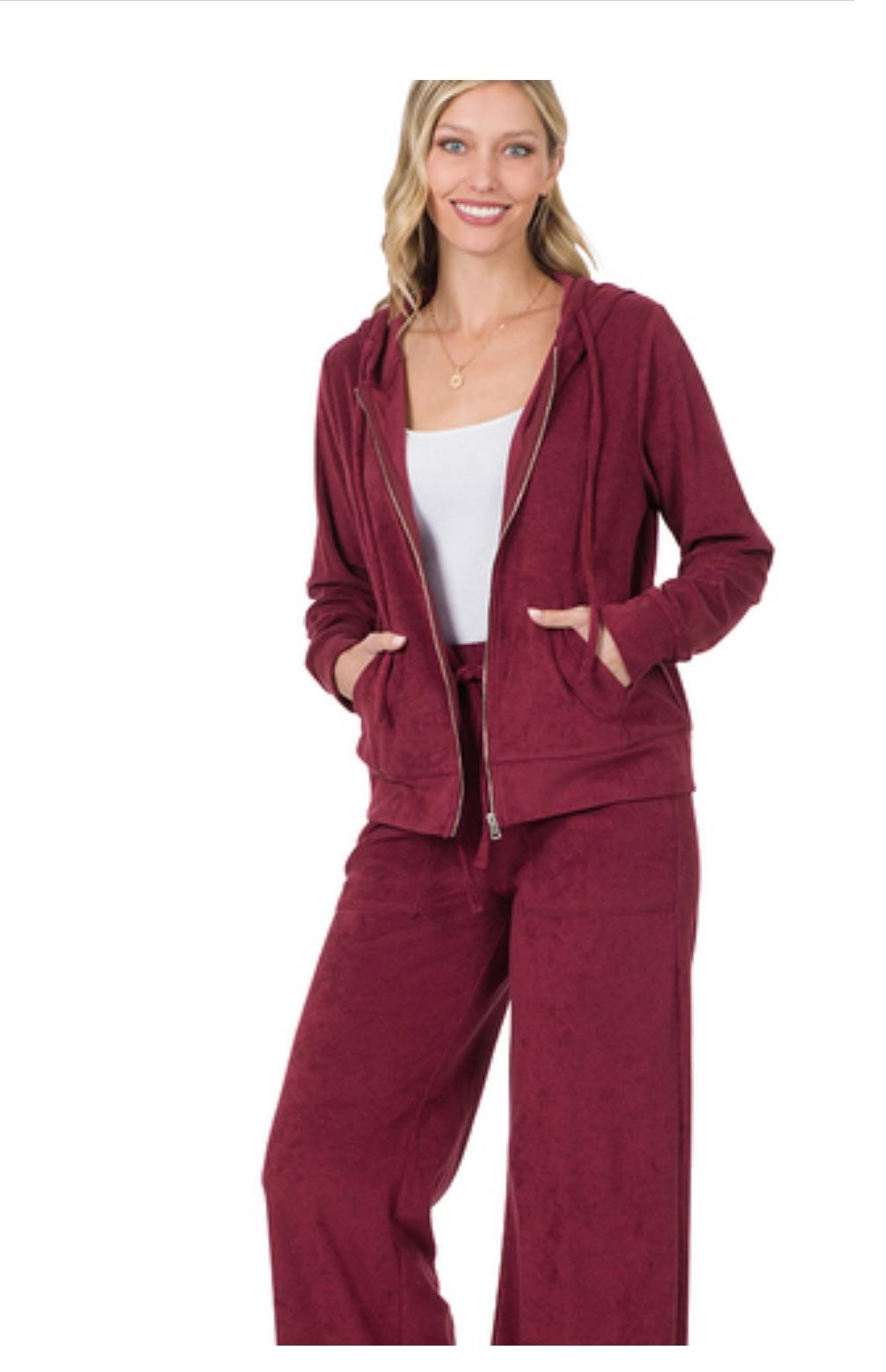 LOOP TERRY ZIP UP HOODIE JACKET & PANTS SET