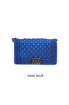 STUD DESIGN DIAMOND PATTERN JELLY BAG 4 COLORS