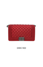 STUD DESIGN DIAMOND PATTERN JELLY BAG 4 COLORS
