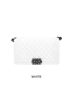STUD DESIGN DIAMOND PATTERN JELLY BAG 4 COLORS
