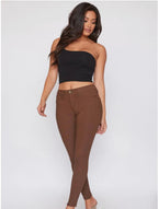 MID-RISE HYPER STRETCH SKINNY- 4 COLORS