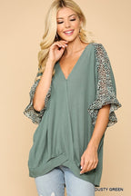 LEOPARD PRINT TWISTED TOP