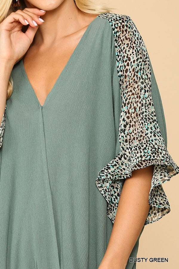 LEOPARD PRINT TWISTED TOP